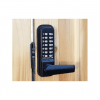 Borg BL4442 mechanical gate lock with back to back keypads and 28mm latch for external doors - black finish with free turning lever handle