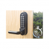 Borg BL5200ECP marine grade mechanical gate lock with keypad and free turning lever handle inside device for external doors no latch mechanism - black finish with code reset function