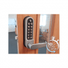 Borg BL5451ECP mechanical gate lock with back to keypads and 60mm latch for internal & external doors - satin chrome finish with flat lever handle and code reset function