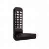 Borg BL4402ECP mechanical gate lock with keypad and 28mm latch for external doors - black finish with free turning lever handle and code reset function
