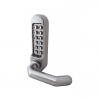 Borg BL5000ECP mechanical gate lock with keypad and free turning lever handle inside device for internal doors no latch mechanism - satin chrome finish with code reset function