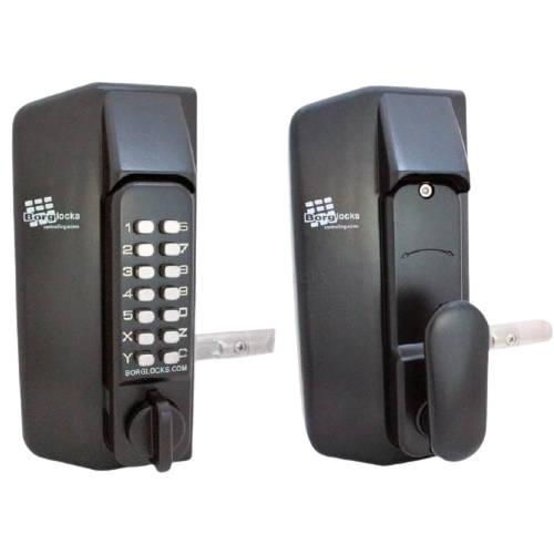 BL3100DKO - Metal Gate Lock Keypad One Side, Plain Handle Inside With Dead Locking Key Override Both Sides