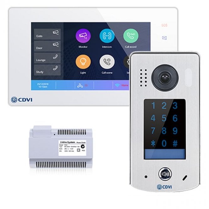 CDV-4796KP-DXW - 1 Way Entry Kit with Keypad and Mobile App - White