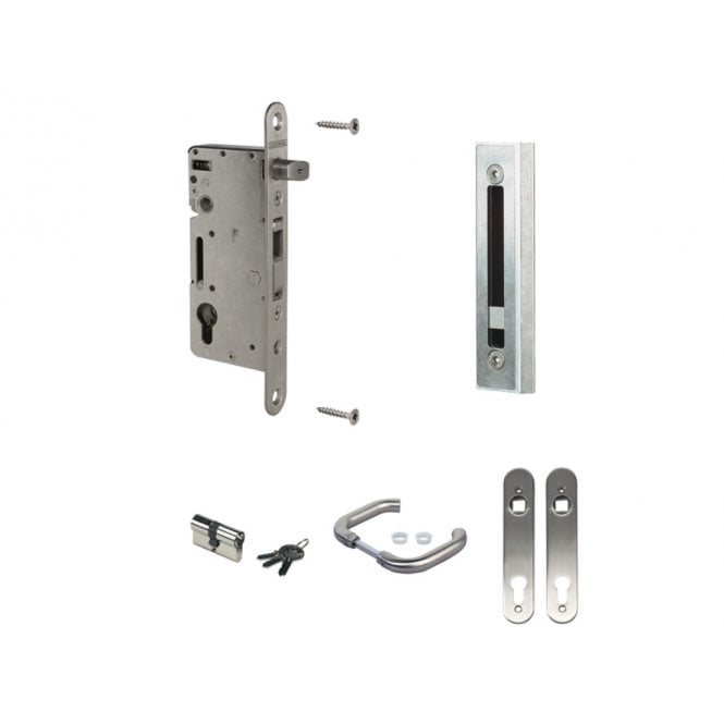 H-WOOD-SET Stainless steel insert lock set for wooden gates
