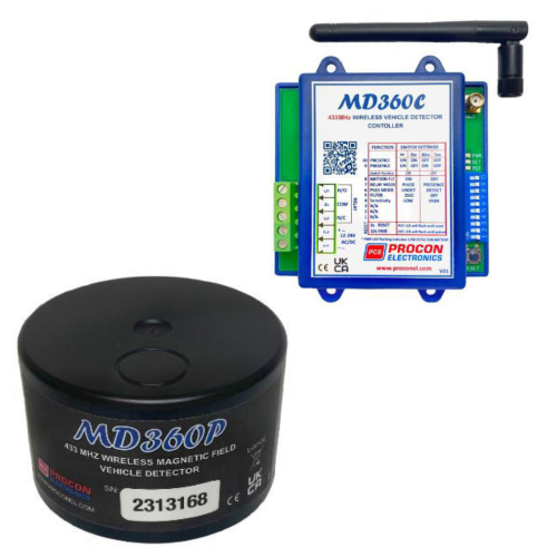 MD360 Wireless Magnetic Field Vehicle Detector (Controller and Puck)