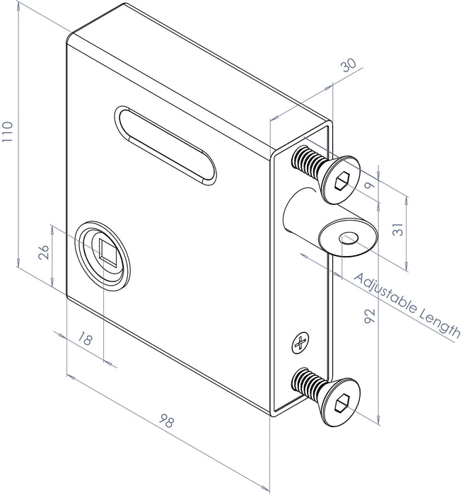 SBL Select Pro Bolt-on latch - fits up to 60mm gate frame (modern or traditional handle)