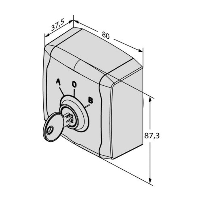 Q.BO KEY WM - Hardwired Key Switch with Double Contact