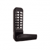 Borg BL4441 mechanical gate lock with back to back keypads and 60mm latch for external doors - black finish with free turning lever handle