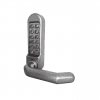 Borg BL5051 mechanical gate lock with back to back keypads and 60mm heavy duty latch for internal & external doors - satin chrome finish with round lever handle