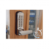 Borg BL2401ECP mechanical gate lock with keypad and 60mm latch for internal doors - satin chrome finish with code reset, holdback & free turn lever function