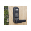 Borg BL4401ECP mechanical gate lock with keypad and 60mm latch for external doors - black finish with free turning lever handle and code reset function