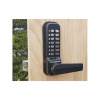 Borg BL4409ECP mechanical gate lock with keypad and fixed slam latch for external doors - black finish with free turning lever handle and code reset function