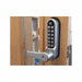 Borg BL5701ECP mechanical gate lock with keypad and 60mm latch for internal & external doors - satin chrome finish with flat lever handle, key override and code reset function
