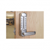 Borg BL7001 mechanical gate lock with keypad and 60mm latch for internal & external doors - satin chrome finish with lever handle