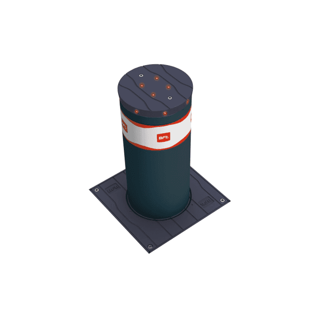 BFT RANCH B Fixed Bollard with LED Light Crown - variable size (500mm/700mm) and cylinder finish (RAL7015/SS)