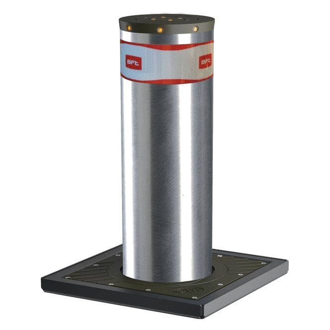 BFT RANCH E 1200mm x 330mm Fixed Bollard with LED Light Crown - variable cylinder finish (RAL7015 / Stainless Steel)